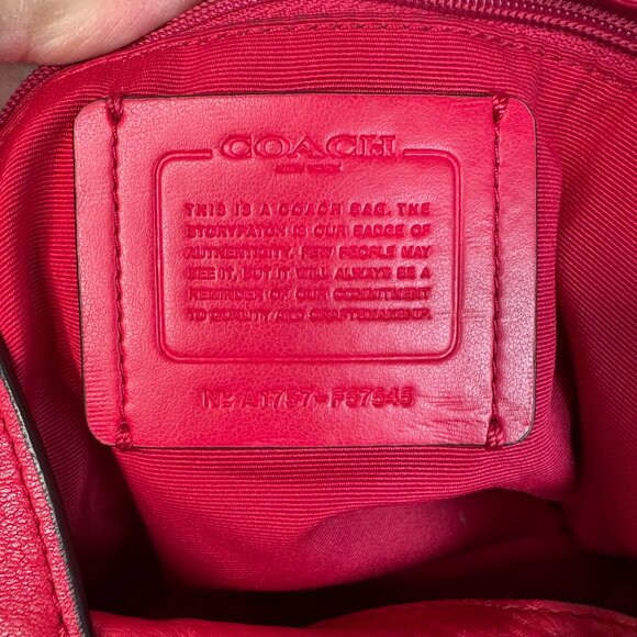 Coach Lexy Pebbled Leather Shoulder Bag Deep Pink - Picture 12 of 16